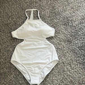 Victoria Secret White Halter One-Piece Swimsuit Size Large